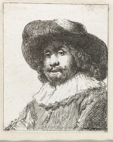 Man in a broad-trimmed hat by Constantino Cumano, print, 1770-1803