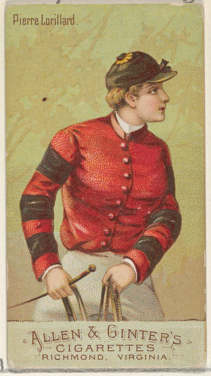 Pierre Lorillard, from the Racing Colors of the World series (N22b) for Allen & Ginter Cigarettes by Allen & Ginter, print, 1888
