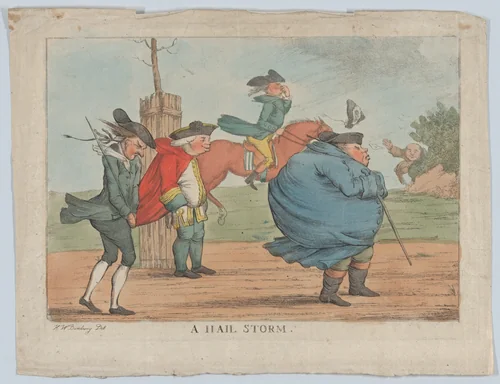 A Hail Storm by Henry William Bunbury, print, 1795-1825