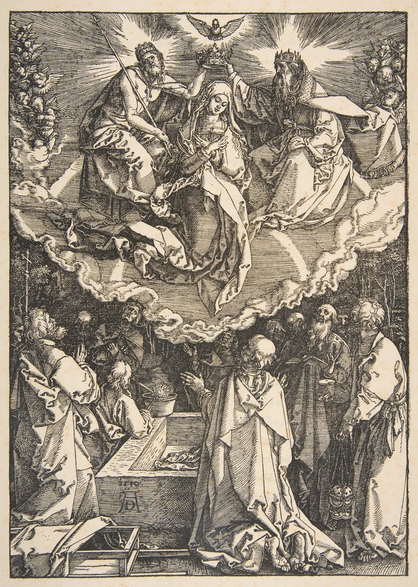 The Assumption and Coronation of the Virgin, from "The Life of the Virgin" by Albrecht Dürer, print, 1510