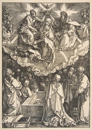 The Assumption and Coronation of the Virgin, from "The Life of the Virgin" by Albrecht Dürer, print, 1510