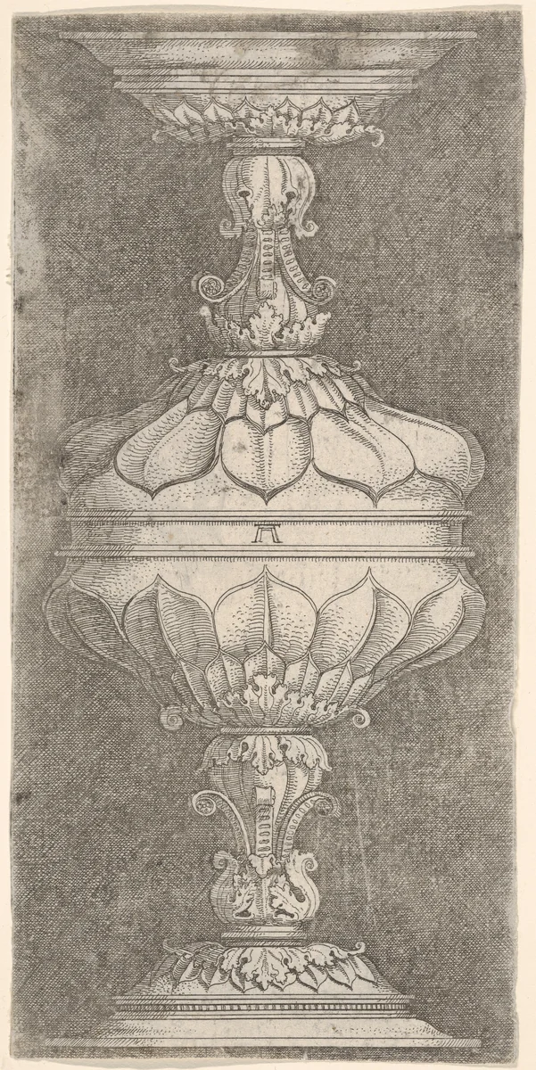 Double Goblet with Flat Leaves by Albrecht Altdorfer, print, 1500-1538