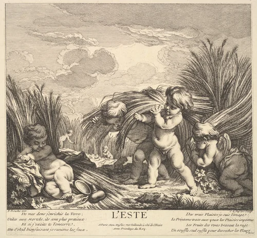 Summer by Claude Augustin Duflos le Jeune, print, 1735-1786