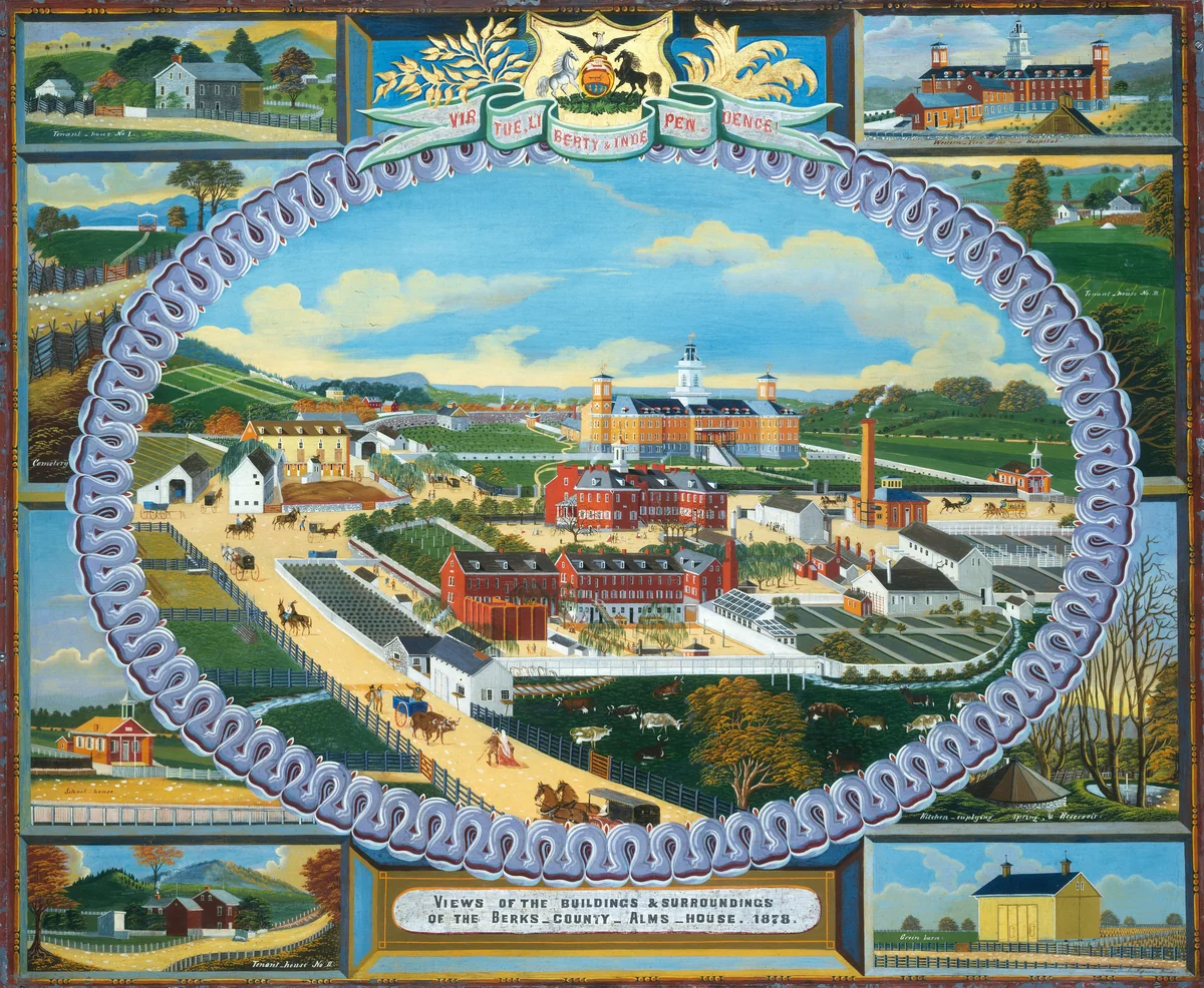 Berks County Almshouse, 1878 by Charles C. Hofmann, painting, 1878