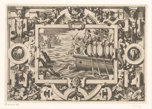 Medea doodt haar broer Absyrtus en gooit zijn lichaamsdelen in zee by Unknown, print, 1563