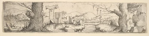 Landscape by Augustin Hirschvogel, print, 1545