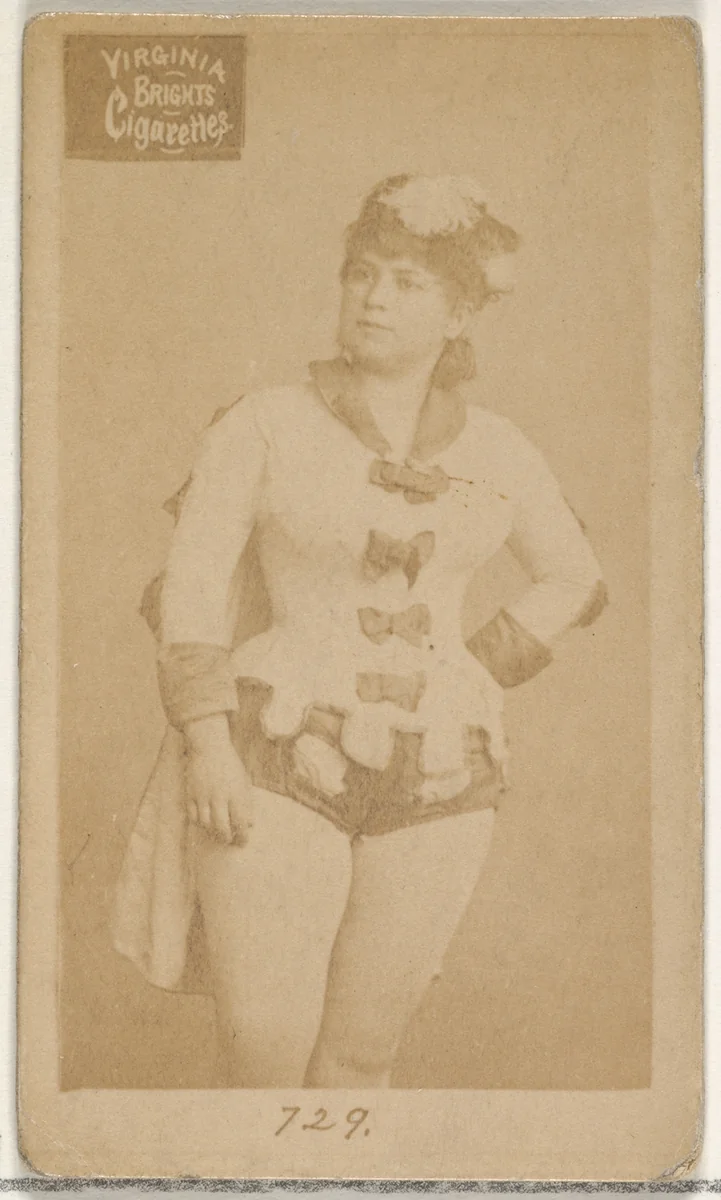 Card 729, from the Actors and Actresses series (N45, Type 2) for Virginia Brights Cigarettes by Allen & Ginter, photograph, 1885-1891