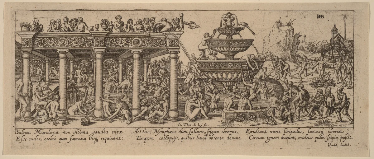 Fountain of Youth by Johann Theodor de Bry, Sebald Beham, print, 1561-1623