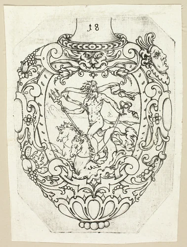 Plate 18, from twenty ornamental designs for goblets and beakers by Master A.P. German, print, 1604