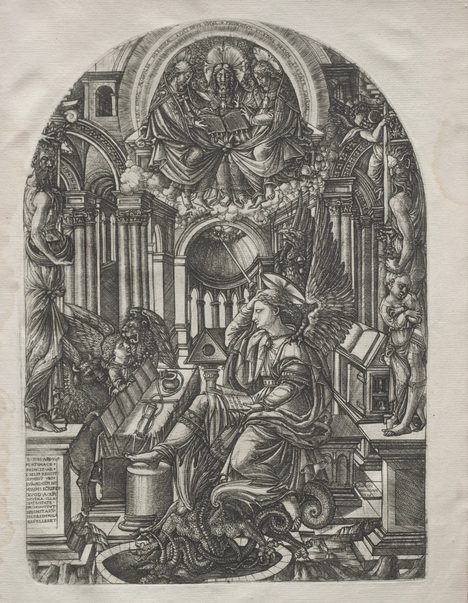 The Apocalypse: St. John on the Island of Patmos by Jean Duvet, print, 1546-1556