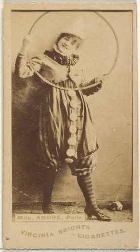 Mlle. Andre, Paris, from the Actors and Actresses series (N45, Type 1) for Virginia Brights Cigarettes by Allen & Ginter, photograph, 1885-1891