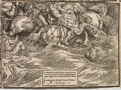 The Submersion of Pharaoh's Army in the Red Sea by Titian, print, 1514-1515