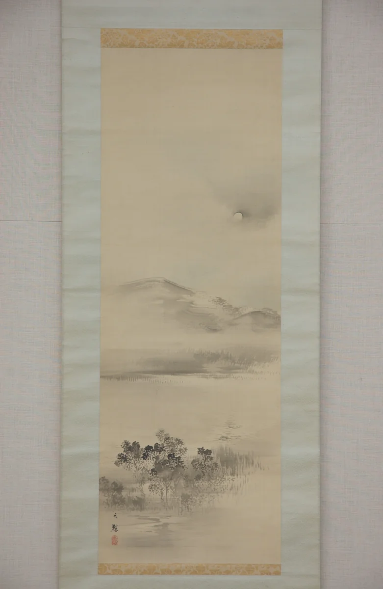 Landscape with the Moon by Shiokawa Bunrin, painting, 1800-1899