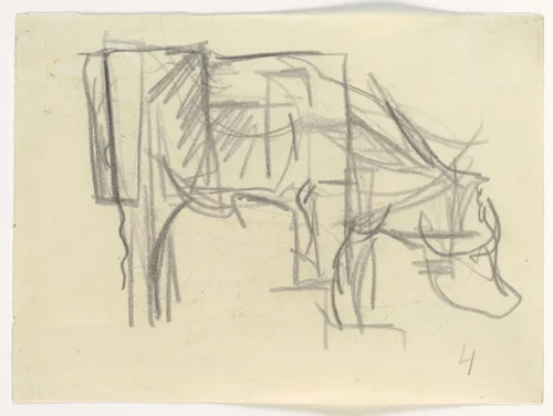 Study for Composition VIII (The Cow) by Theo van Doesburg, drawing, 1917