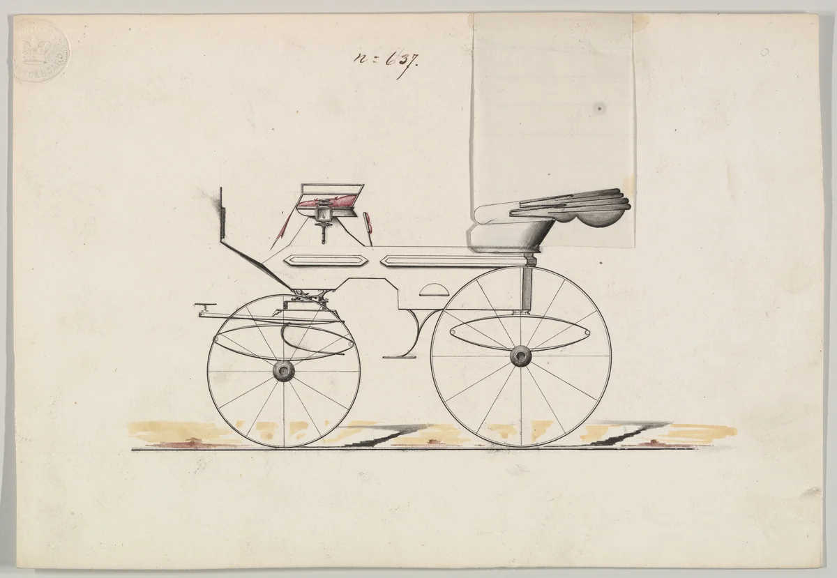 Design for Vis-à-vis, no. 637 by Brewster & Co., drawing, 1850-1870