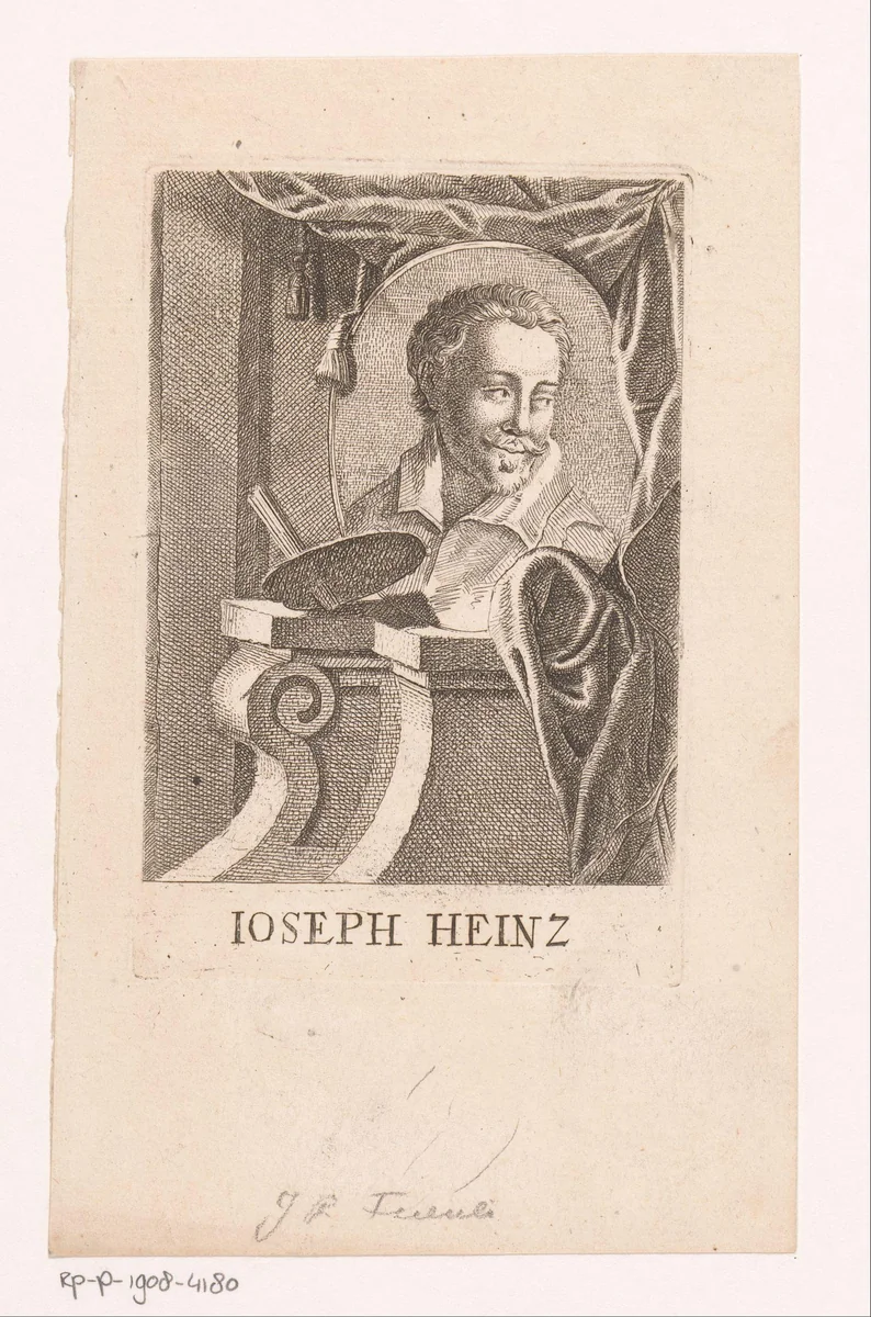 Portret van Joseph Heintz by Rudolf Füssli, print, 1755-1757