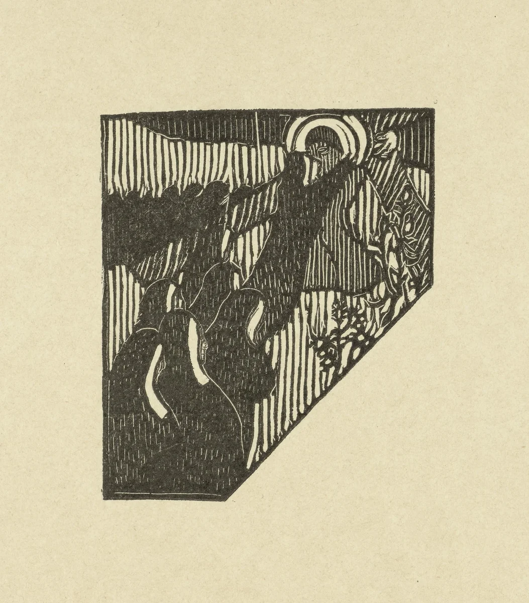 Illustratie met kruisdraging van Christus en nonnen bij gedicht in dichtbundel Sagesse van Paul Verlaine by Maurice Denis, print, 1895