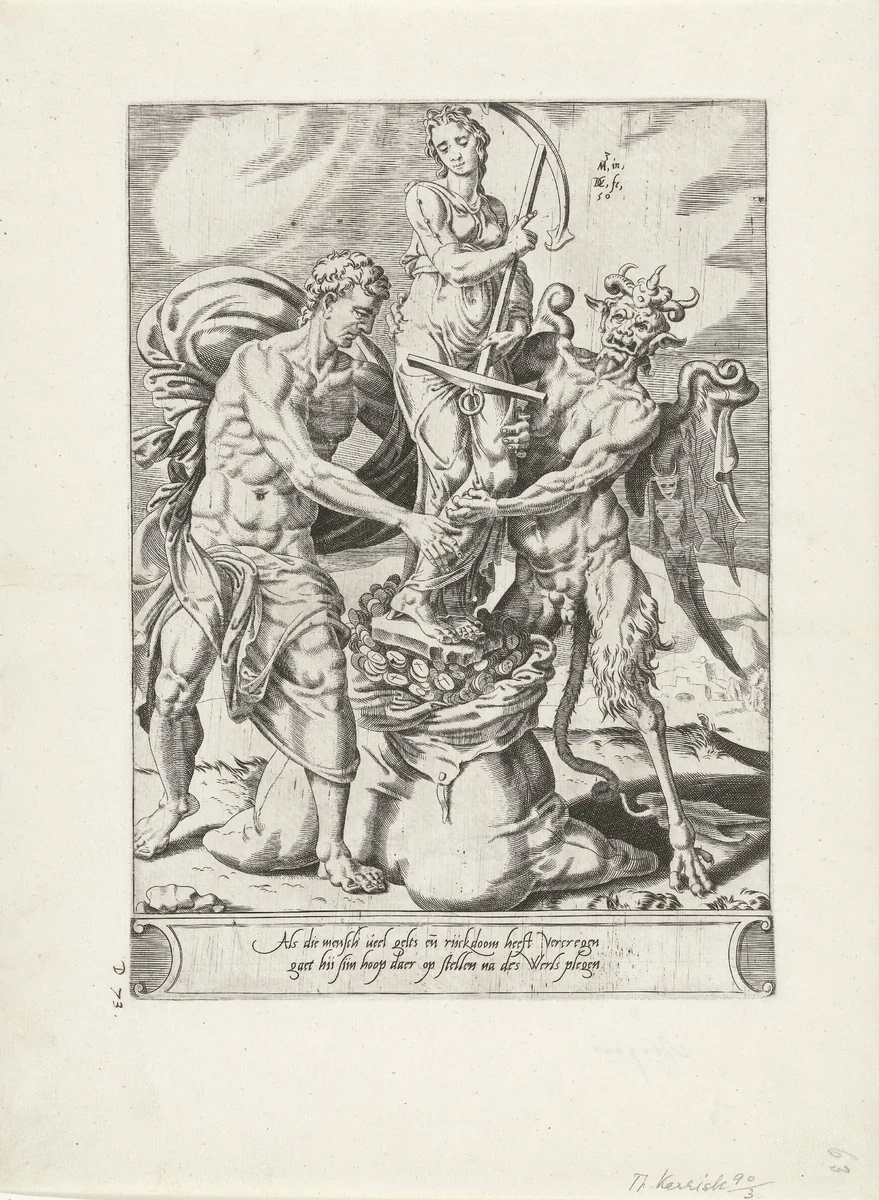 Eenmaal rijk stelt de mens zijn hoop op rijkdom by Unknown, print, 1550