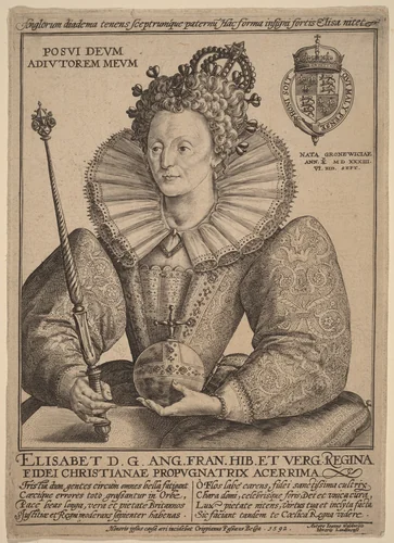 Elizabeth, Queen of England by Crispijn van de Passe I, print, 1592