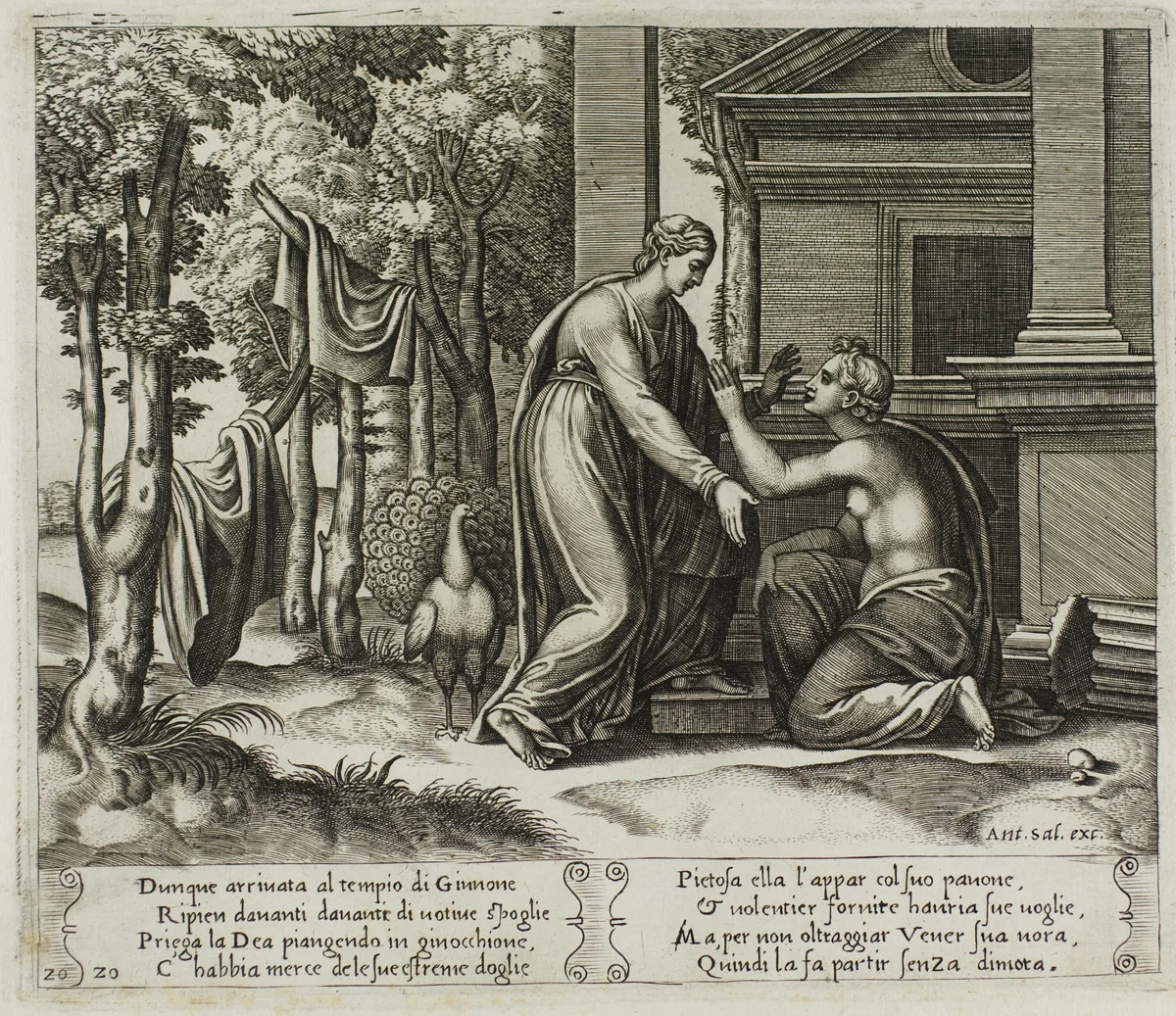 Juno Sending Psyche Away by Raffaello Sanzio, print, 1530-1540