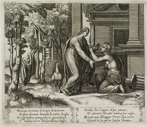 Juno Sending Psyche Away by Raffaello Sanzio, print, 1530-1540