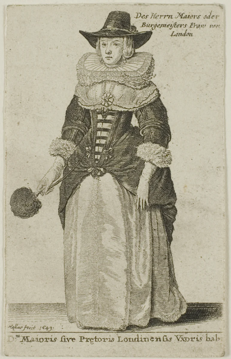 Wife of the Mayor of London by Wenceslaus Hollar, print, 1649