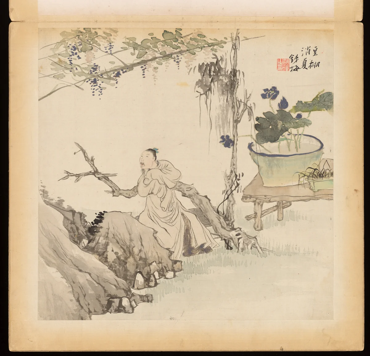 Historical and Legendary Figures by Hu Zhang, painting, 1873