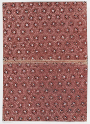 Book cover with floral and dot pattern by anonymous, print, 1800-1900