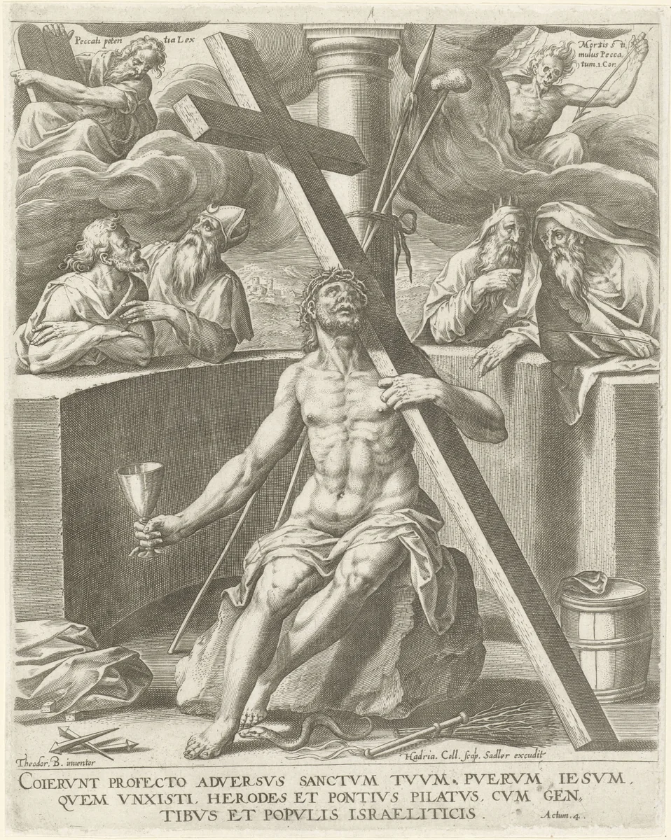 Allegorie op de Heilsgenade door het geloof in Christus by Unknown, print, 1570-1600