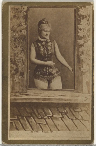 Mabel Santley, from the Actresses and Celebrities series (N60, Type 2) promoting Little Beauties Cigarettes for Allen & Ginter brand tobacco products by Allen & Ginter, photograph, 1887