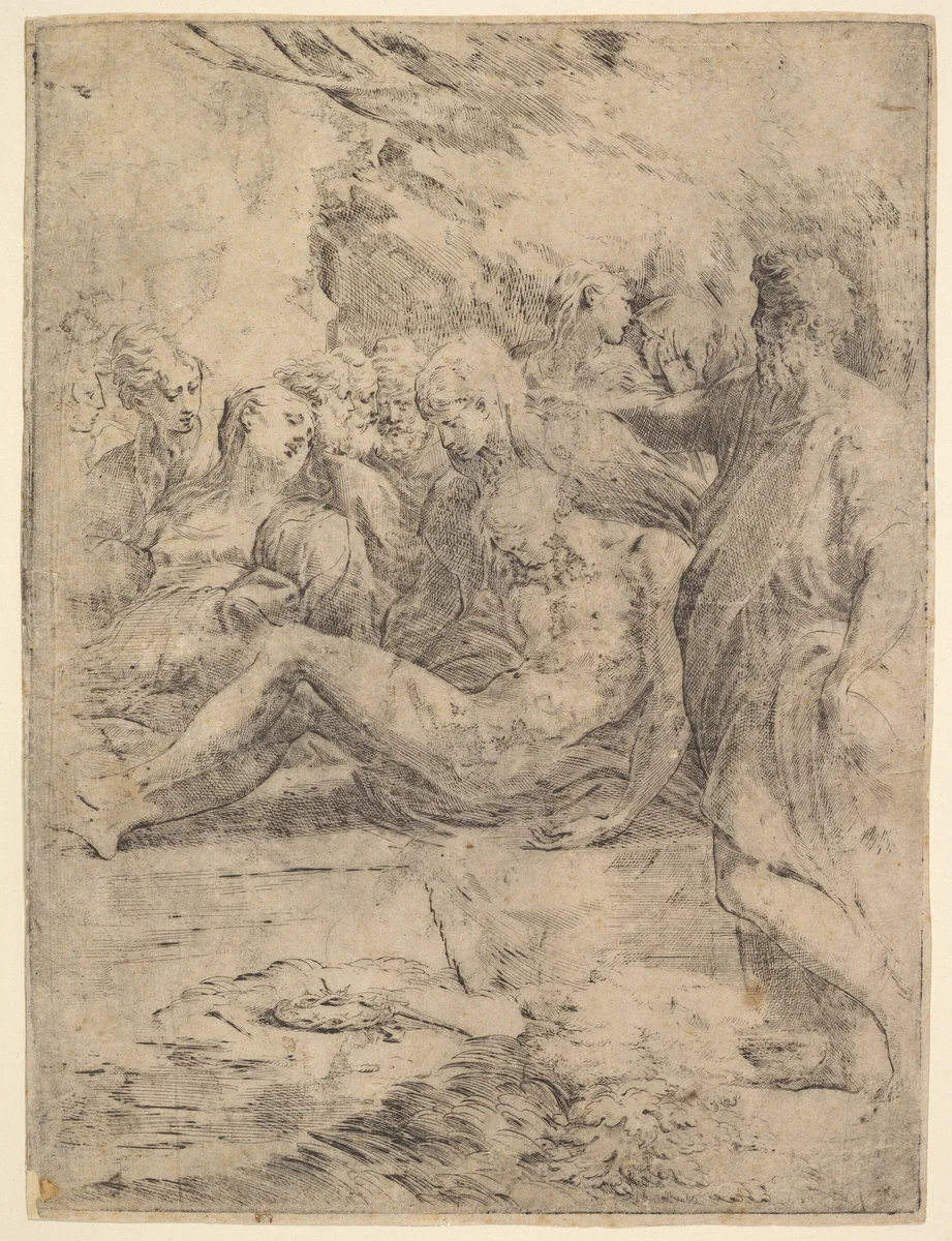 Entombment by anonymous, print, 1500-1599