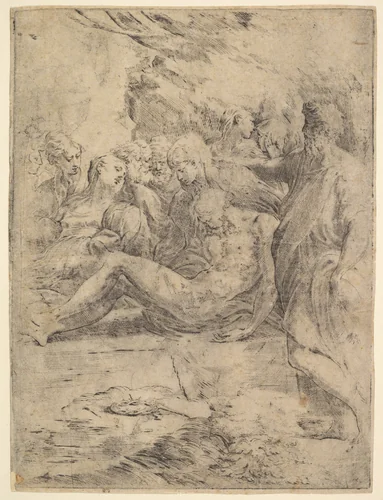 Entombment by anonymous, print, 1500-1599