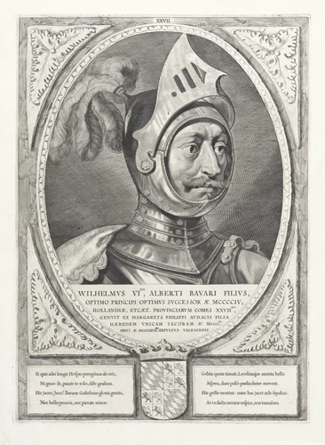 Portret van Willem VI van Henegouwen, Holland en Zeeland by Cornelis Visscher, print, 1650