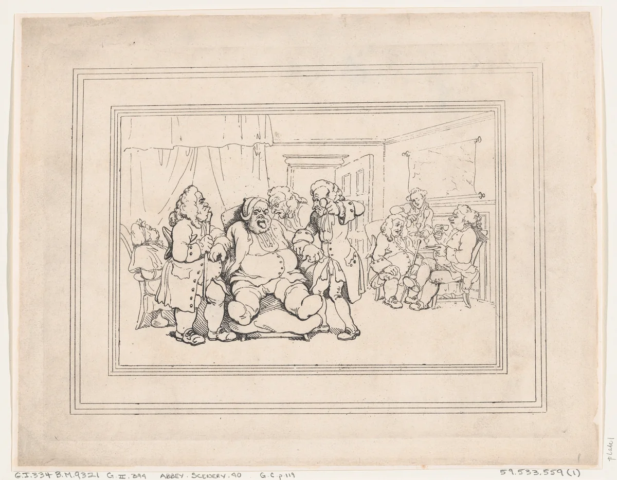 Comforts of Bath, Plate 1 by Thomas Rowlandson, print, 1798