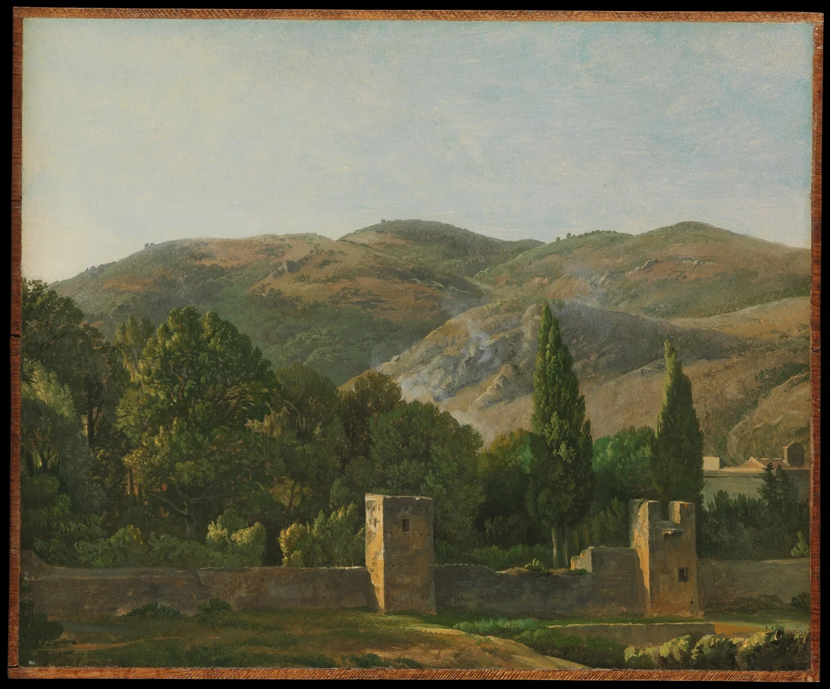 Fortified Wall at Tivoli by Simon Denis, painting, 1786-1806