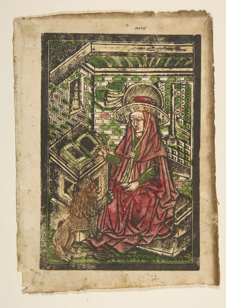 St. Jerome in his Study by anonymous, print, 1400-1499