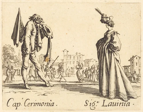 Cap. Cerimonia and Siga. Lavinia by Jacques Callot, print, 1622