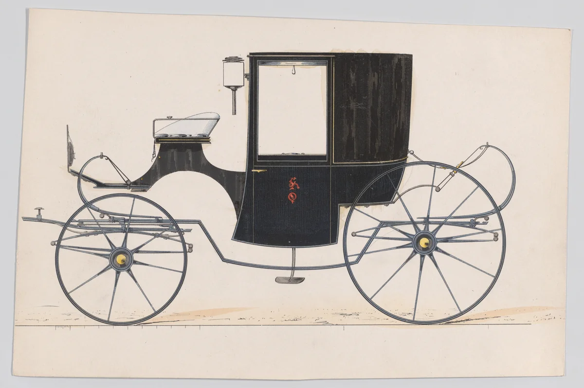 Design for Brougham/D'Orsay by anonymous, print, 1875-1885