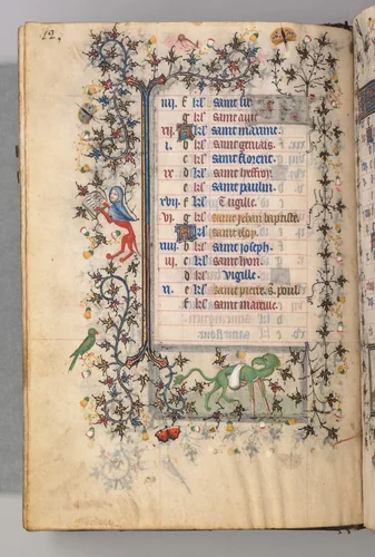 Hours of Charles the Noble, King of Navarre (1361-1425): fol. 6v, June by Master of the Brussels Initials and Associates, book, 1400-1410