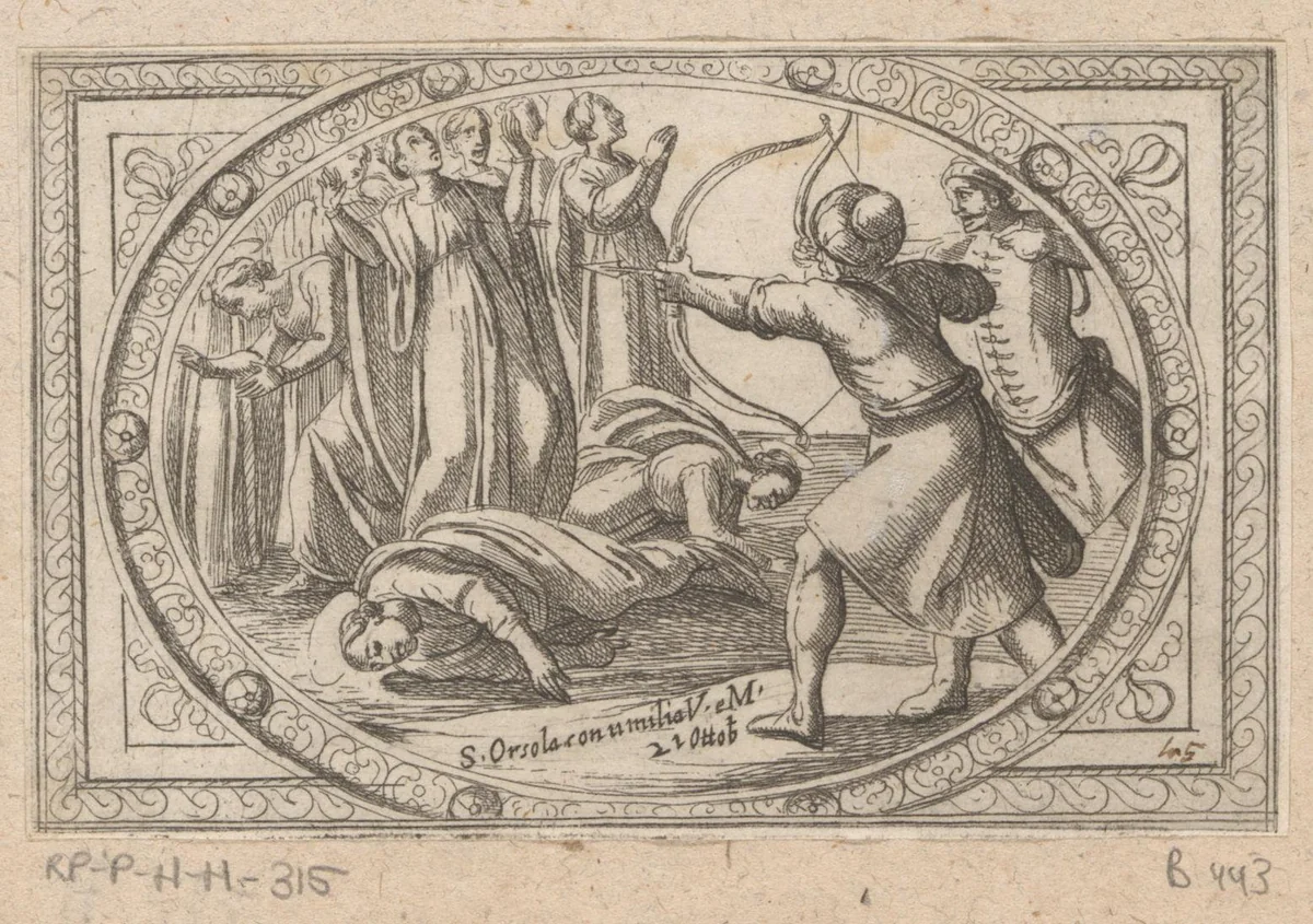 H. Ursula en haar metgezellinnen by Antonio Tempesta, print, 1565-1630