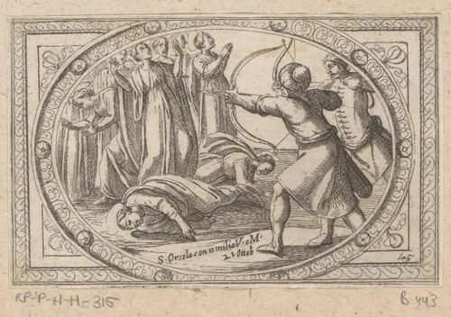 H. Ursula en haar metgezellinnen by Antonio Tempesta, print, 1565-1630