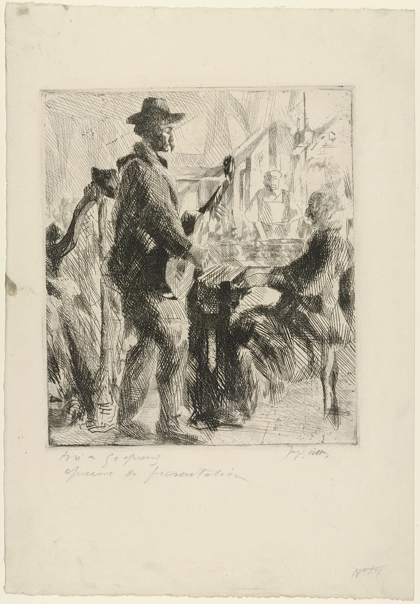 Musicians at a Café (Musiciens chez le bistrot) by Jacques Villon, print, 1912