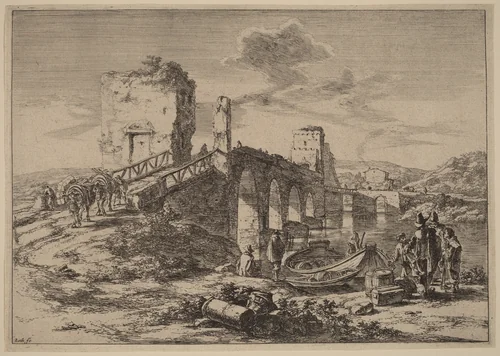 The Ponte Molle by Jan Both, print, 1615-1652