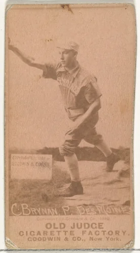 Charles Ruley "Tod" Brynan, Pitcher, Des Moines Prohibitionists, from the Old Judge series (N172) for Old Judge Cigarettes by Goodwin & Company, photograph, 1888-1889