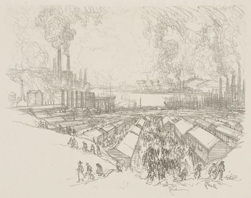 English War Work: Five O'Clock by Joseph Pennell, print, 1916