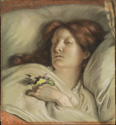 The Convalescent (A Portrait of the Artist's Wife) by Ford Madox Brown, drawing, 1872
