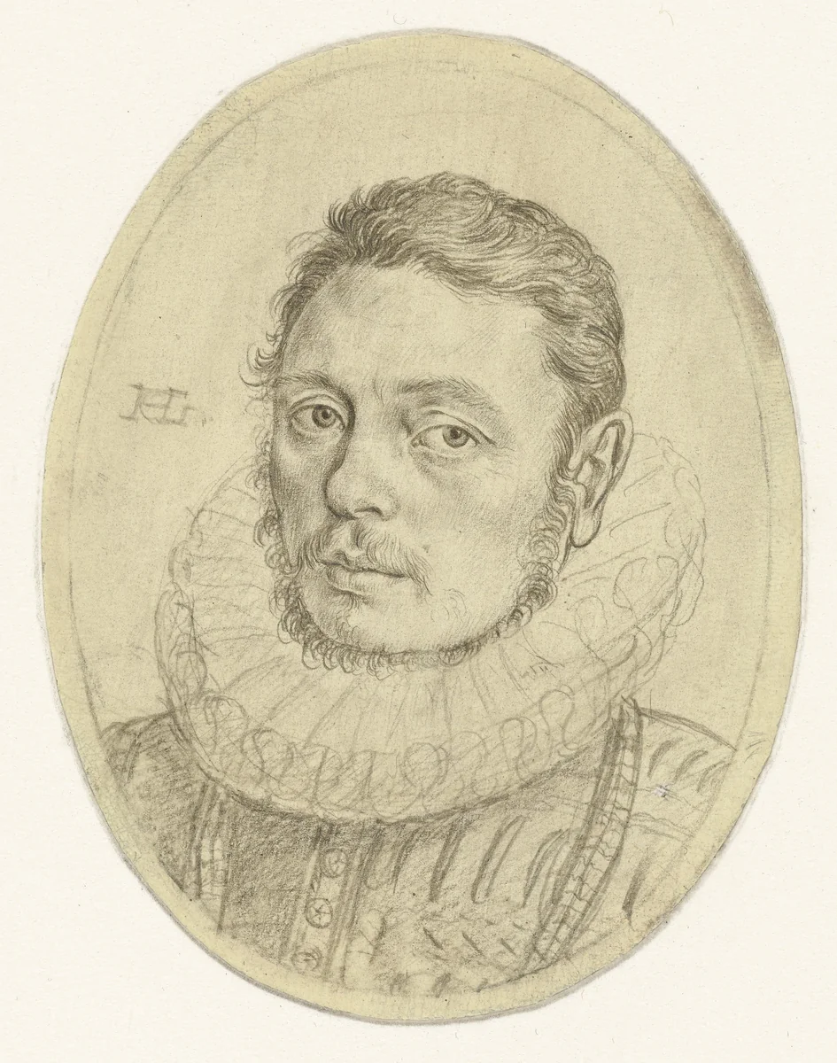 Portret van Pieter Dircksz. Hasselaer (?) by Hendrick Goltzius, drawing, 1578-1588