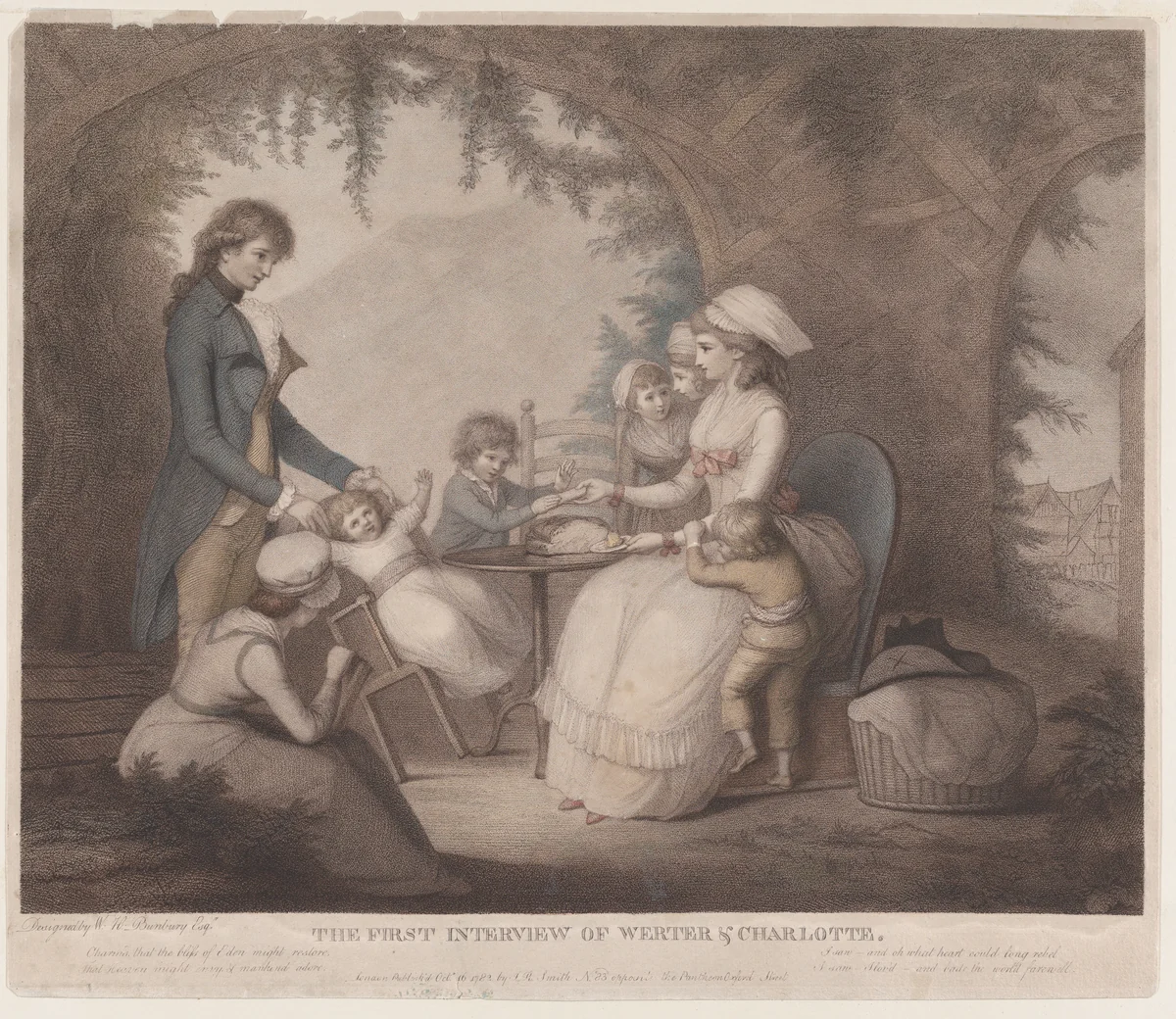 The First Interview of Werther and Charlotte by John Raphael Smith, print, 1782