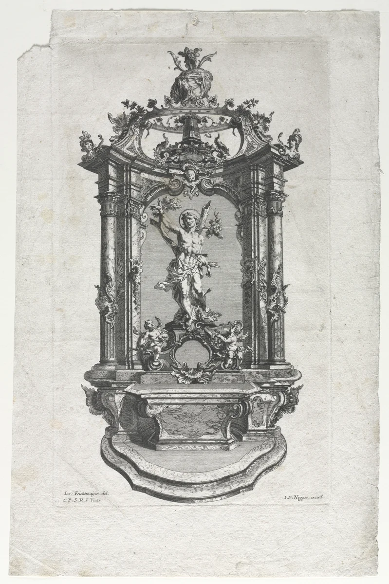 Model for Altar for Woodcarvers by Gottfried Bernhard Götz, print