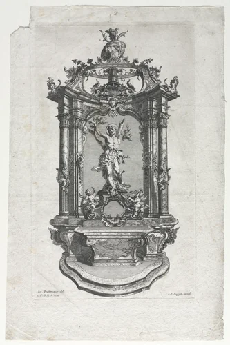 Model for Altar for Woodcarvers by Gottfried Bernhard Götz, print